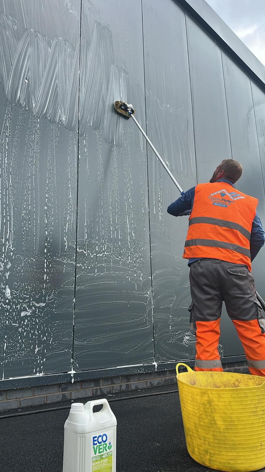Soft wash cleaning